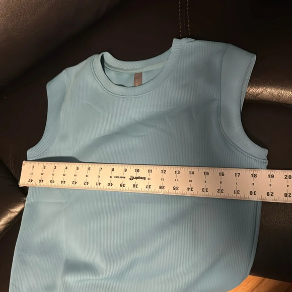 Mondetta Ladies' Soft Ribbed Short Sleeve Active Top, Adriatic Blue X-Small NWOT - Picture 8 of 11